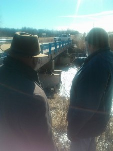 Jon Narcisse visits a bridge project in need in Keokuk County, Iowa