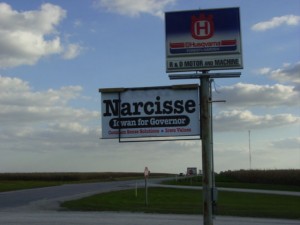 Narcisse For Governor Sign Madison County, Iowa